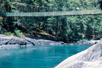 Bridge over river in the mountains, rio manso