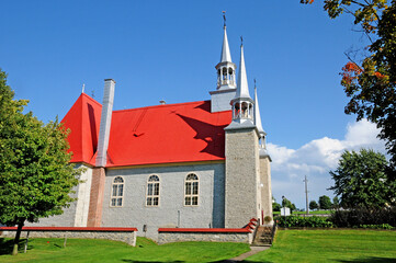 Quebec; Canada- june 25 2018 : church of Sainte Famille