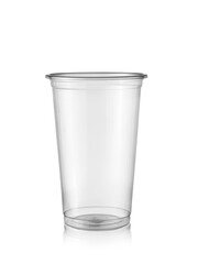 Empty plastic beer cup, close up