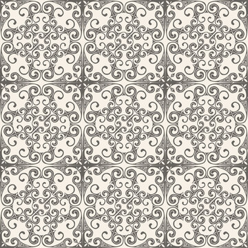 Ornate ornament in the North European style. Seamless pattern.