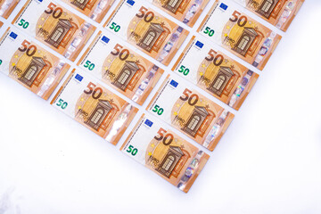 Fifty euro banknotes