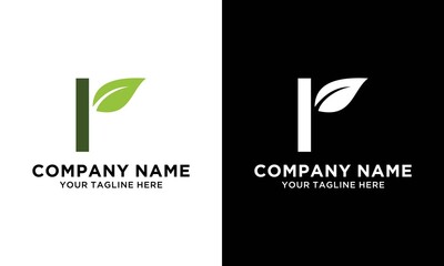 Abstract R letter with leaf. Nature, spa or eco logo. Organic emblem.logo Vector design template on a black and white background