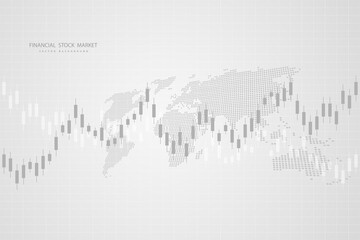 Stock market graph or forex trading chart for business and financial concepts, reports and investment  . Vector illustration