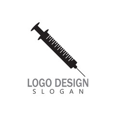 Syringe injection icon vector template and symbol