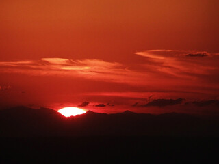 sunset in the mountains