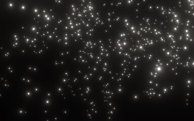 Star universe background. Night shining starry sky background 3d rendering. stars space, cosmos, Milky way galaxy background. glittering star dust trail sparkling particles on Black background