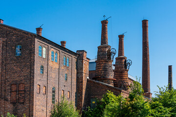Old closed down and overgrown blast furnace in Sweden