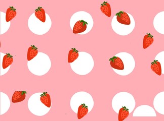 seamless pattern with strawberries
