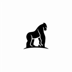 vector gorilla silhouette, simple, minimalist, icon logo template