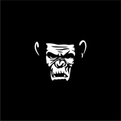 angry monkey ape head character illustration logo icon vector