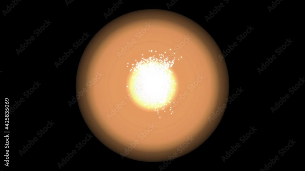 Poster abstract solar disk and radiating core in outer space. close-up. isolated black background. 3d illus
