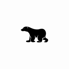 Creative illustration of bear logo icon design vector in silhouette style
