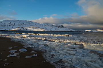 Lake Manasarovar in Western Tibet. According to the Hindu religion, the lake was first created in...
