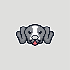 Cute Dog Logo Design Vector Illustration