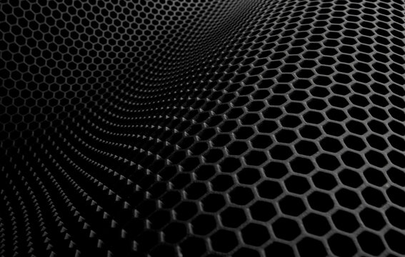 horizontal black abstract trellised or cellular background