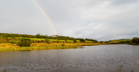 rainbow over the lake