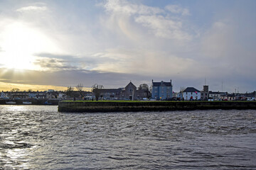 Naklejka premium Skyline of the Corrid river in Galway, Ireland