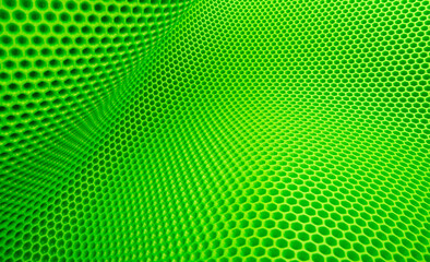 horizontal green flexible bend abstract trellised or cellular background