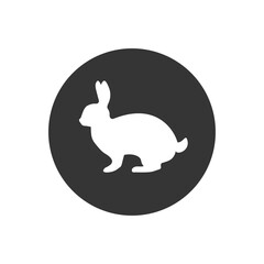 Rabbit white icon vector flat style