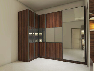 Wooden Wardrobe Clothes Design 