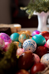 easter eggs in a basket