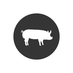 Vector pig silhouette. Pig silhouette icon isolated on white background
