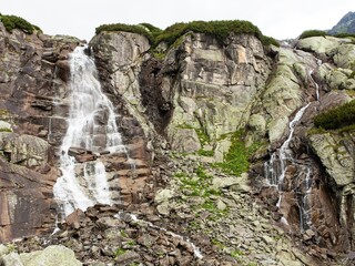 Waterfall Skok or vodopad Skok in High Tatras mountains - obrazy, fototapety, plakaty