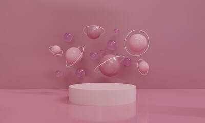 Modern mockup podium display. 3D rendering illustration