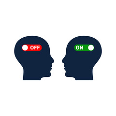 Head with on and off switch. Learning, understanding