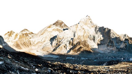 mount Everest isolated on white Nepal Himalays mountains