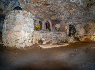 interior of the hermitage of san julian located in the environment of nueno in the province of...
