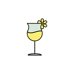 cocktail glass, fruit slice outline icon. Signs and symbols can be used for web, logo, mobile app, UI, UX