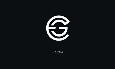 Alphabet letter icon logo EG or GE