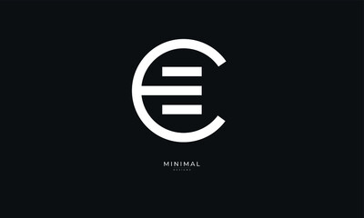 Alphabet letter icon logo EE