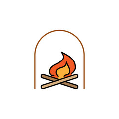 fireplace, heating, relaxing outline icon. Signs and symbols can be used for web, logo, mobile app, UI, UX
