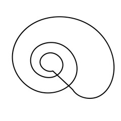 Logo of seashell. Vector contour illustration for web-sites, graphic design, logotypes, etc