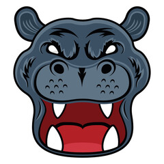 Fototapeta premium Download this premium glyph icon of hippopotamus face