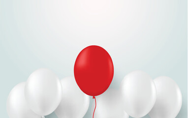 Different business concept. Design with white balloon and red balloons . new ideas. creative idea. vector.