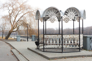 The quay of the river Sozh. Gomel, Belarus.