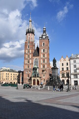 Fototapeta na wymiar Market Square in the Old Town of Krakow Poland