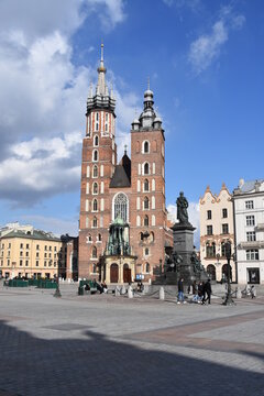 Market Square in the Old Town of Krakow Poland