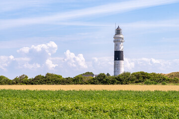 Fototapeta na wymiar Lighthouse Kampen in summer, Sylt, Schleswig-Holstein, Germany