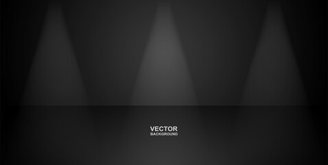 Abstract. studio,room spotlights modern design black background. for display of content design. for advertise product. Vector.