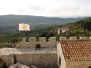 Fototapeta na wymiar Medieval castle fortress Sokol grad in Croatia