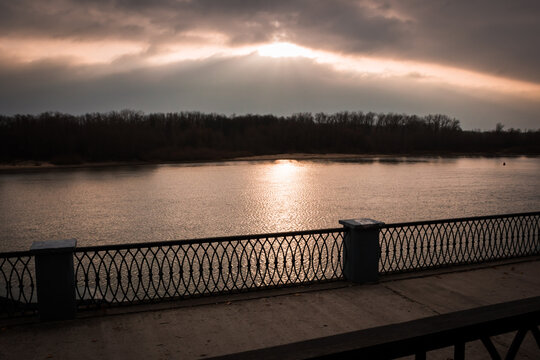 The quay of the river Sozh. Gomel, Belarus.
