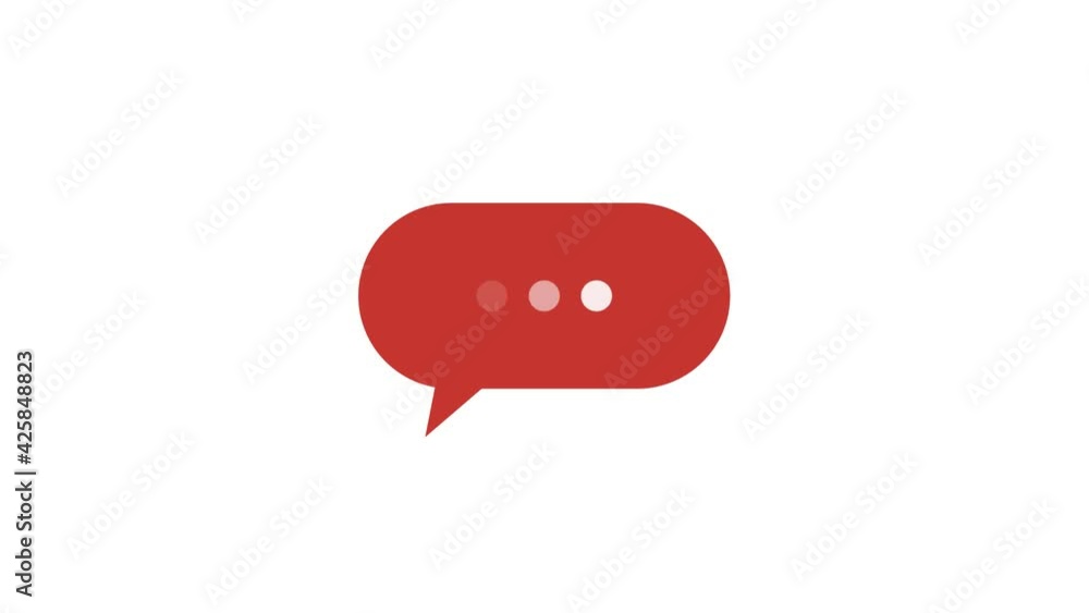 Poster speech bubble animation. chat, speech bubble icon motion animation in 4k with alpha matte channel