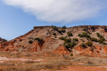 Gloss Mountain State park in Fairview Oklahoma. The white is Gypsum used to make sheetrock.