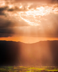 sunset in the mountains