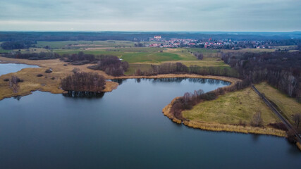 Fototapeta na wymiar Dresden Dippelsdorf lake in the evening