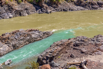 Majestic mountain river in summer in Vancouver, Canada.